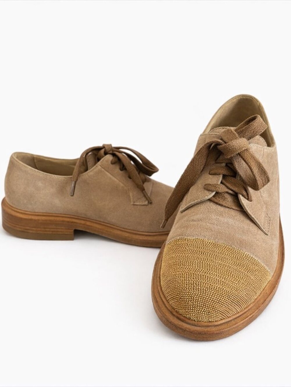 Brunello Cucinelli Monili Suede Oxfords 5.5 – EUC Italian Luxury Lace‑Up Shoes